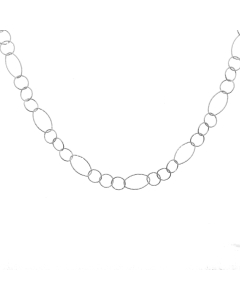 Sterling Silver Rhodium Plated Italian Diamond Cut Oval Link Chain 6.5mm (DCLO-RH)