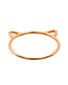 Sterling Silver Rosegold Vermeil Cat Band Ring (R-1254-R)