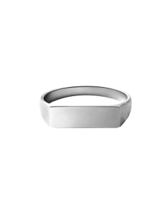 Sterling Silver Plain Rectangular Signet Ring (R-1376)