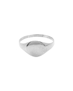 Sterling Silver Plain Signet Ring (7mm) (R-1391)
