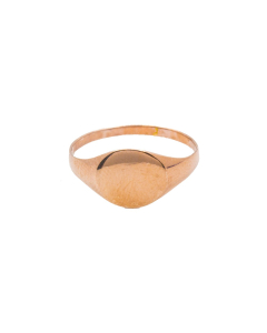 Sterling Silver Rosegold Vermeil Plain Signet Ring (7mm) (R-1391-R)