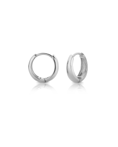 Sterling Silver Large Plain Chunky Dome Huggies (HUG-1113)