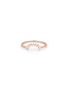 Sterling Silver Rosegold Vermeil CZ Sunrise Stacking Ring (R-1585-R)