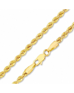 Sterling Silver Gold Vermeil Basic Rope Chain 2.7mm (ROPE60-G)