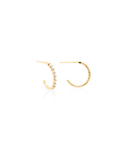 14k Yellow Gold Baguette Diamond Hoop (GE-14-1004)