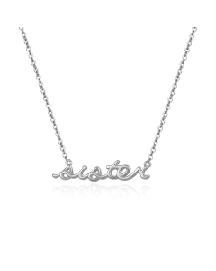 Sterling Silver Cursive Sister Necklace (N-1499)