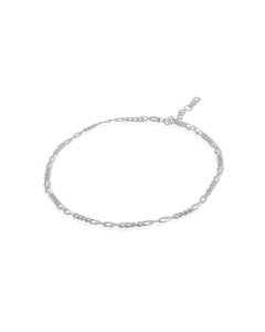 Sterling Silver Curb with Square Anklet (ANK-1086)