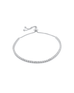 Sterling Silver Adjustable CZ Bracelet (BR-1199)