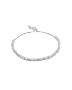 Sterling Silver Adjustable Gradual CZ Bracelet (BR-1337)