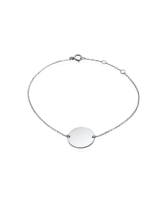 10K Gold Plain 14mm Disc Bracelet (GB-10-1094)