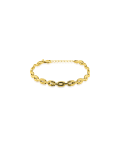 10K Yellow Gold Domed Link Bracelet (GB-10-1143)