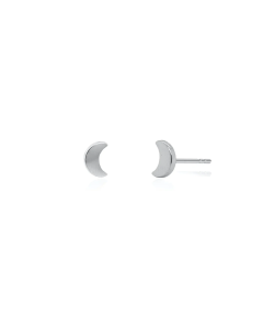  10k Gold Plain Thick Mini Crescent Moon Studs (GE-10-1151)