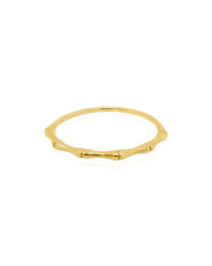10K Yellow Gold Plain Minimalist Bamboo Ring (GR-10-1077)