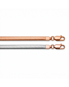 Sterling Siver Rosegold Vermeil Fancy Chain Omega Two-tone 01 (OMEGA-TT-R-4) 4.0mm
