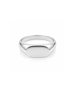 Sterling Silver Plain Horizontal Oval Signet Ring (R-1203)