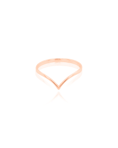 Sterling Silver Rosegold Vermeil Plain Chevron Ring (R-1205-R)