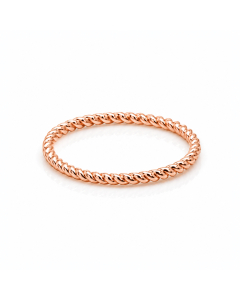 Sterling Silver Rosegold Vermeil Plain Rope Midi Band Ring (R-1325-R)