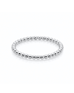 Sterling Silver Rhodium Plated Thin Bubble Plain Ring (R-1428)