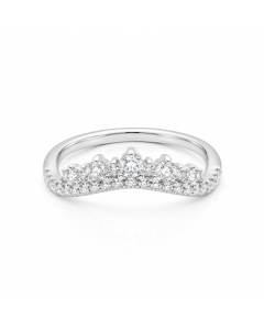 Sterling Silver CZ Curved Crown Ring (R-1486)
