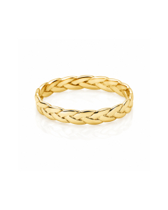  Sterling Silver Gold Vermeil Braided Ring (R-1497-G)