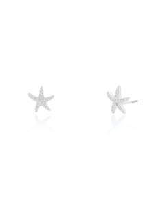 Silver Assorted CZ Starfish Stud Earrings (ST-1032)