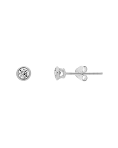 Sterling Silver Single CZ Bezel Studs (ST-1064)
