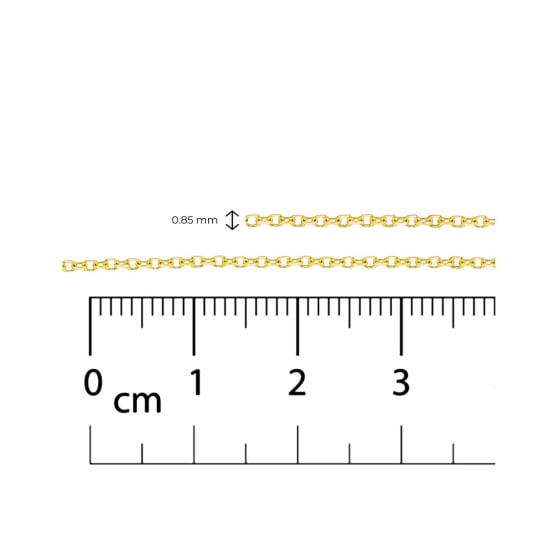 14K Yellow Gold Cable Chain By inch (PERM-CAB-025-14)