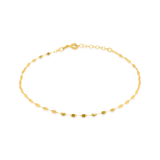 10K Yellow Gold Fancy Buckle Chain Anklet 1.8mm (G-ANK-10-1008)