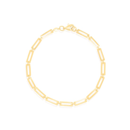 10K Yellow Gold Rectangle Links Bracelet (GB-10-1130)