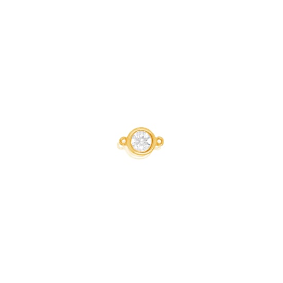 10K Yellow Gold 4MM CZ Bezel Permanent Jewellery Charm (PERM-C-0002)