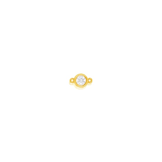 10K Yellow Gold 3MM CZ Bezel Permanent Jewellery Charm (PERM-C-0001)