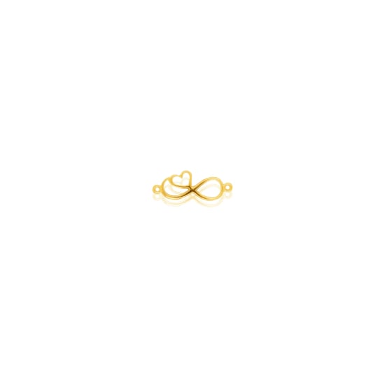 10K Yellow Gold Infinity Heart Permanent Jewellery Charm (PERM-C-0004)