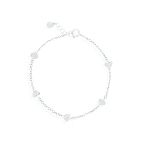 Sterling Silver Heart by the Yard Bracelet (BR-1432)