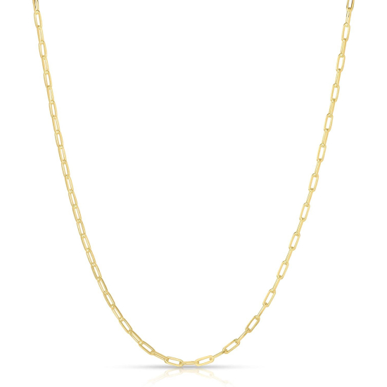 Sterling Silver Gold Vermeil Paperclip Link Chain 1.8mm (PPC60-G)