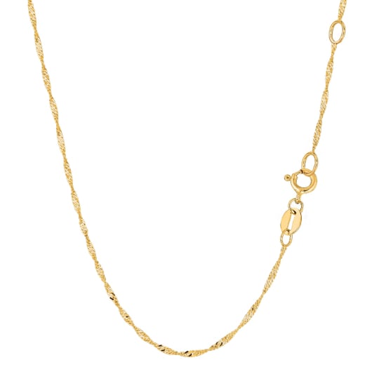 10K Yellow Gold Singapore Chain 1.3mm (SING-024-10)