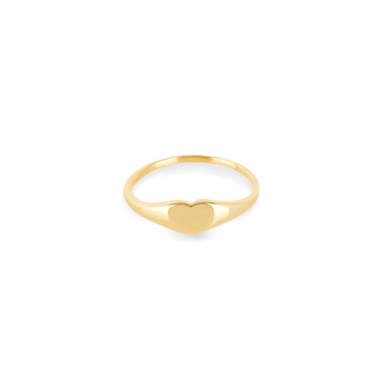 10K Yellow Gold Heart Signet Ring (GR-10-1098)