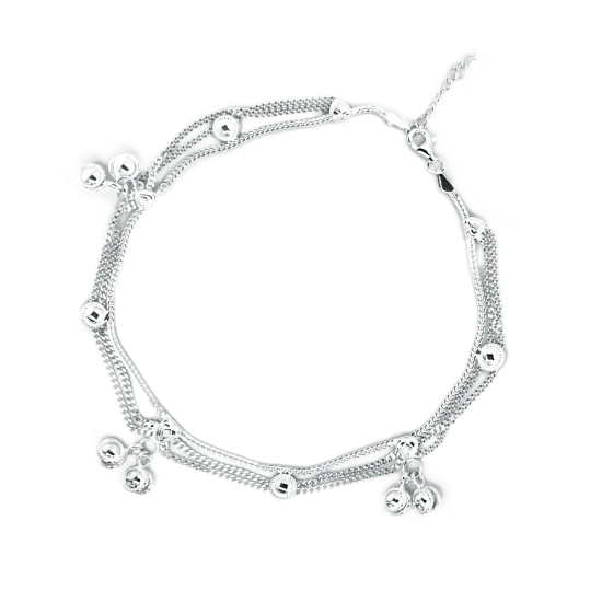Sterling Silver Chandelier Bell Anklet (ANK-1105)