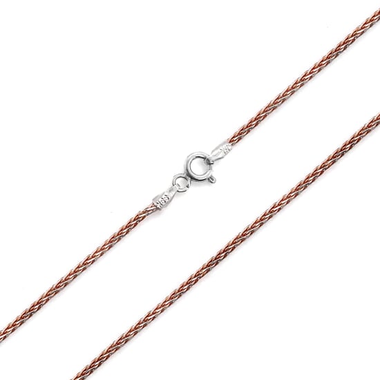 Sterling Silver Rosegold Vermeil Diamond Cut Spiga Chain (DCSPIGA30-R)