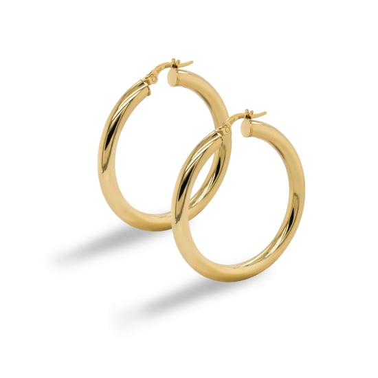 10K Yellow Gold Tube Hoops 4mm x 48mm (GHP-4-48)