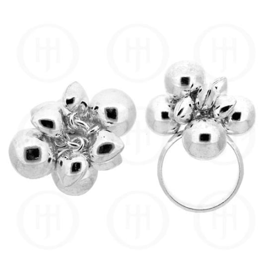 Sterling Silver Plain Ball Cluster Ring (R-1119)