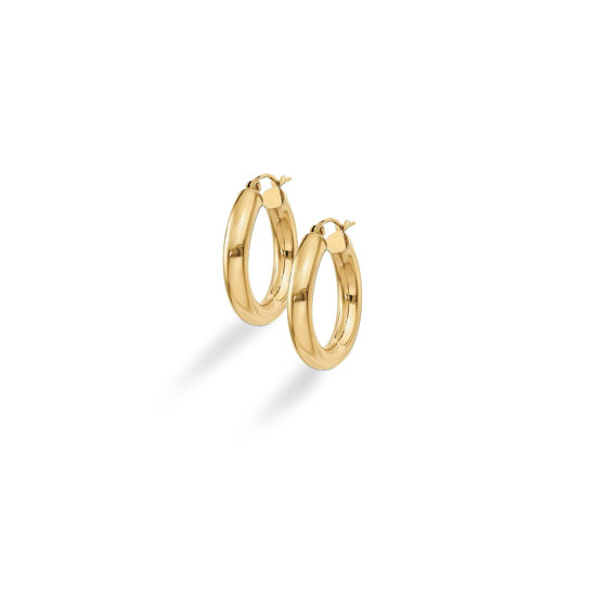 10K Yellow Gold Tube Hoops 4mm x 18mm (GHP-4-18)