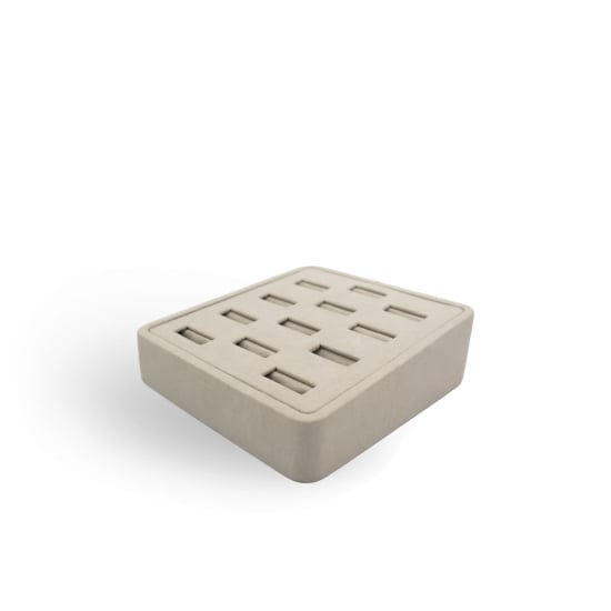 12-Ring Beige Microfiber Jewellery Display (DIS-4)