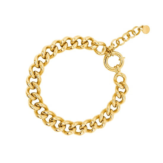 Sterling Silver Thick Hollow Curb Chain Gold Vermeil 9.6mm (PCDG-250-G)