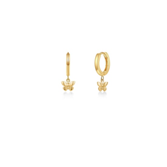10K Yellow Gold Butterfly Huggie (GHUG-10-1009)