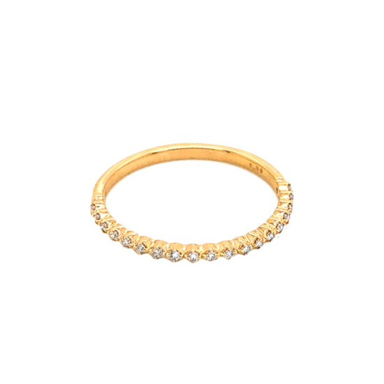10K Gold Half Pave Diamond Stackable Ring .08CTW (GR-10-1080)