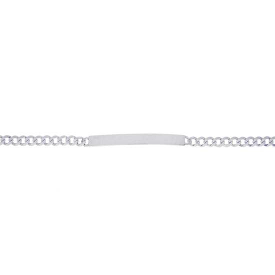 Sterling Silver Rhodium Plated Curb ID Bracelet (5.2mm) (ID-GD-120-RH)