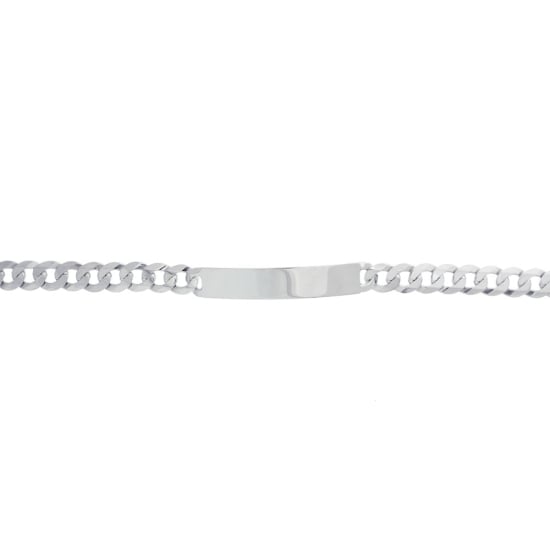 Sterling Silver Rhodium Plated Curb ID Bracelet (10.6mm) (ID-GD-250-RH)