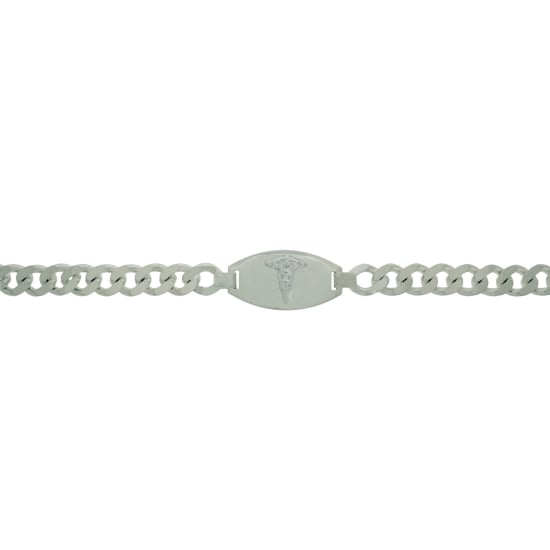 Sterling Siver Curb 250 Medical Alert Bracelet 8.2mm (GD-250-MED)