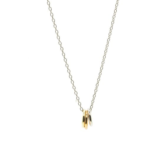 Sterling Silver Necklace with 3 Rings (N-1272)