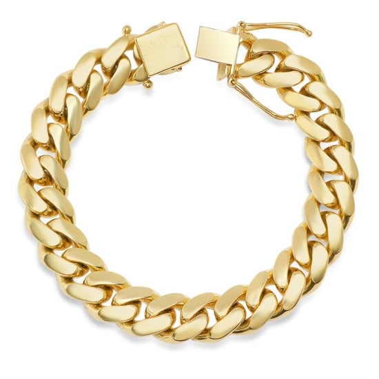 Sterling Silver Gold Vermeil Miami Cuban Curb Chain 12.8mm (CGD400-G)